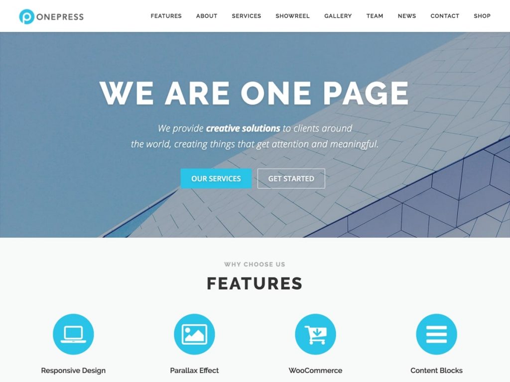 Best Free One Page WordPress Themes 2024 | FreeThemesHub